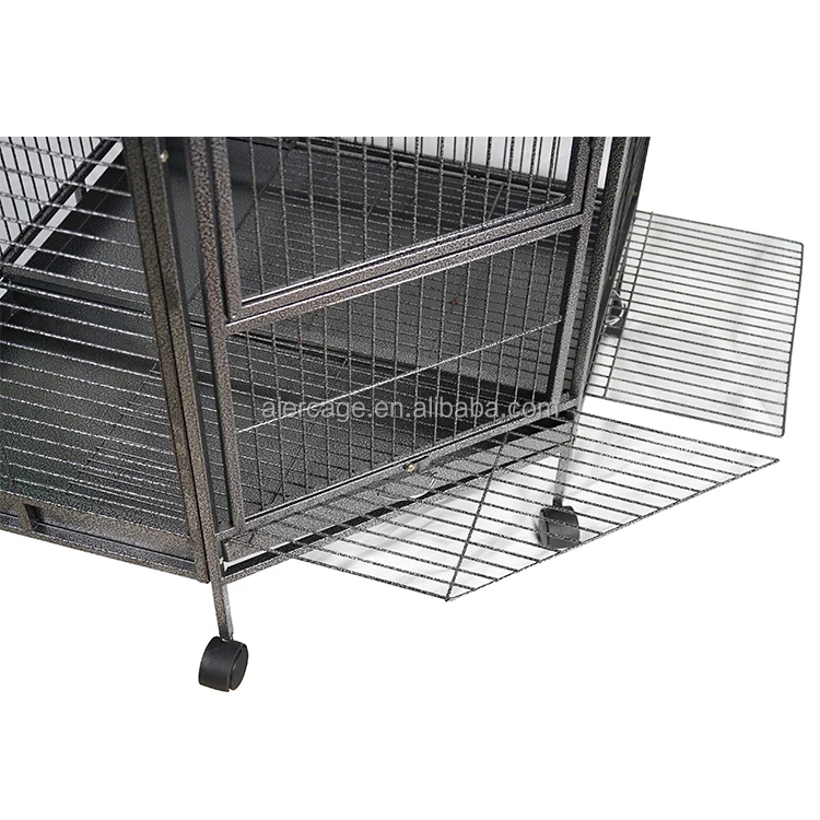 Wholesale Comfortable Bird Pet Cages Black Metal Large Folding Love Birds Cages