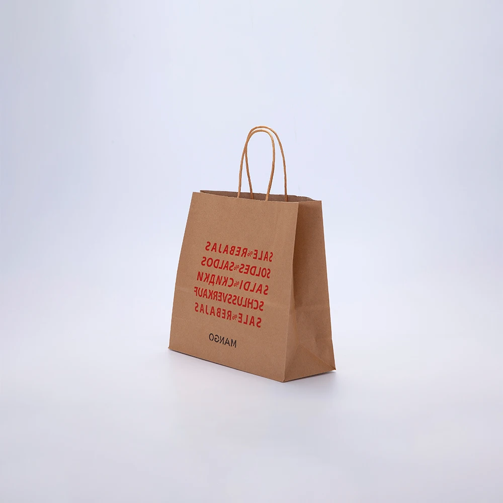 Brown kraft cement paper bag customized environmental protection material kraft paper handbag