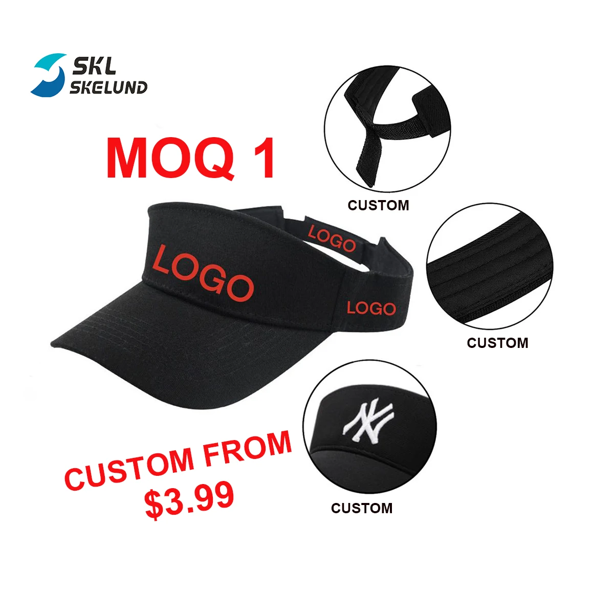 RTS Custom logo hat Embroidery Sun Visor Hat Cotton Outdoor Sport Beach Running Golf Visor For unisex Adjustable sports Cap