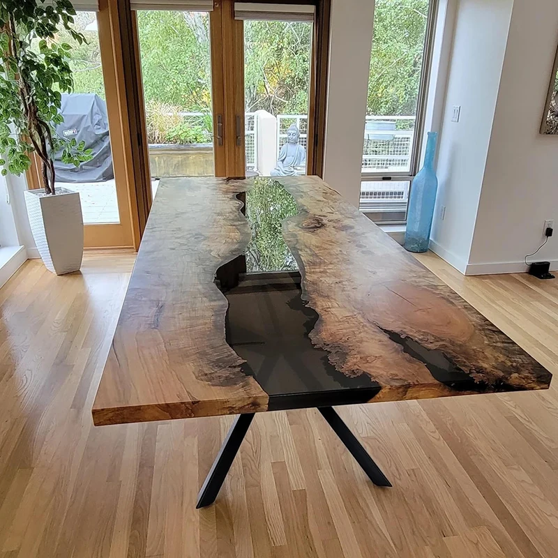 Ready To Ship Product Modern 120*60*75Cm Cycle Marine Decoration Wood Table Haute En Cookware Tables Resin Epoxy