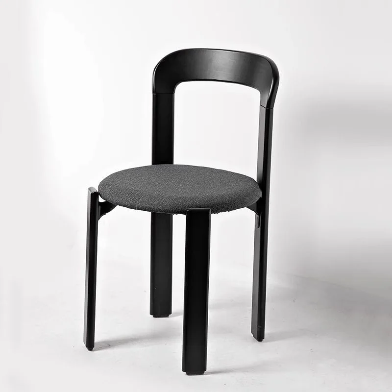 Light luxury solid wood dining side chair modern nordic household dining table and chairs small household stackable restaurant