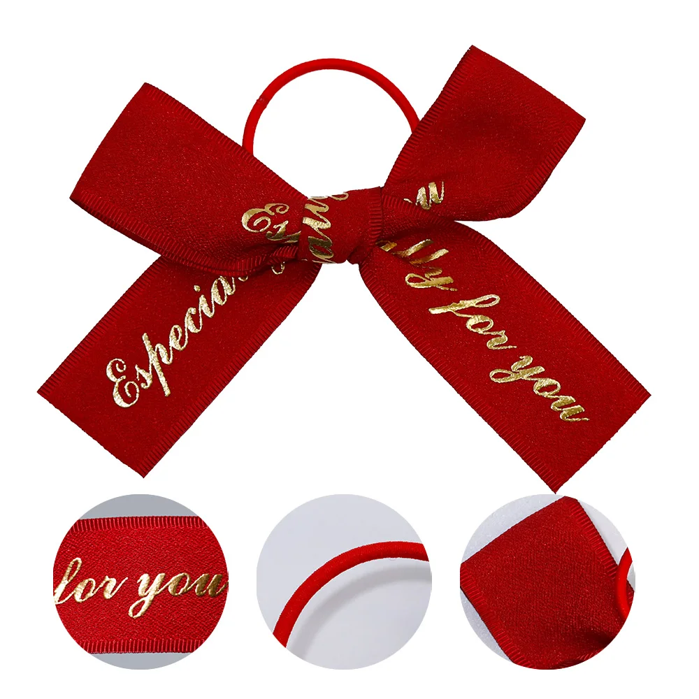 Customized Pre-made gift wrap ribbon bows for decoration elastic ribbon bows pre made elastic ribbon bows