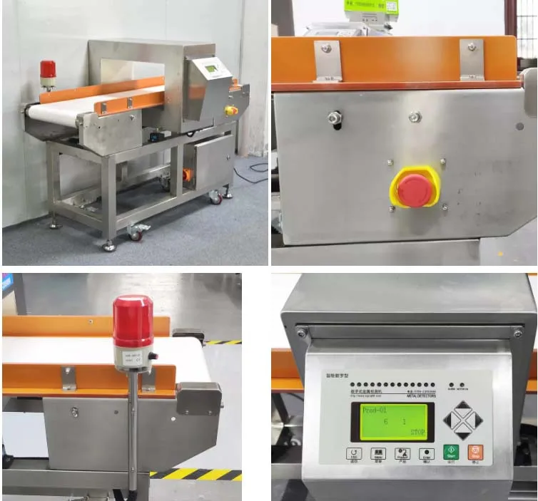 Highly sensitive probe, metal detector with push rod kinetic energy rice noodles/ fresh vegetables/meat  food metal detector