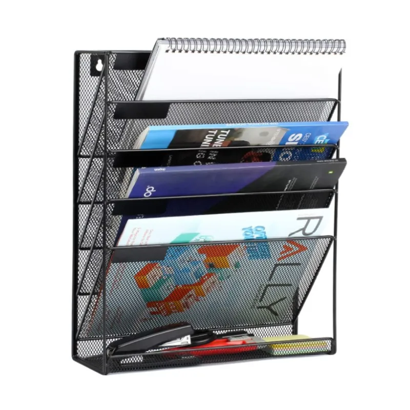 Hot Sale 6 Tier metal mesh Wall Mount Desktop Document Letter Tray Organizer File Organize
