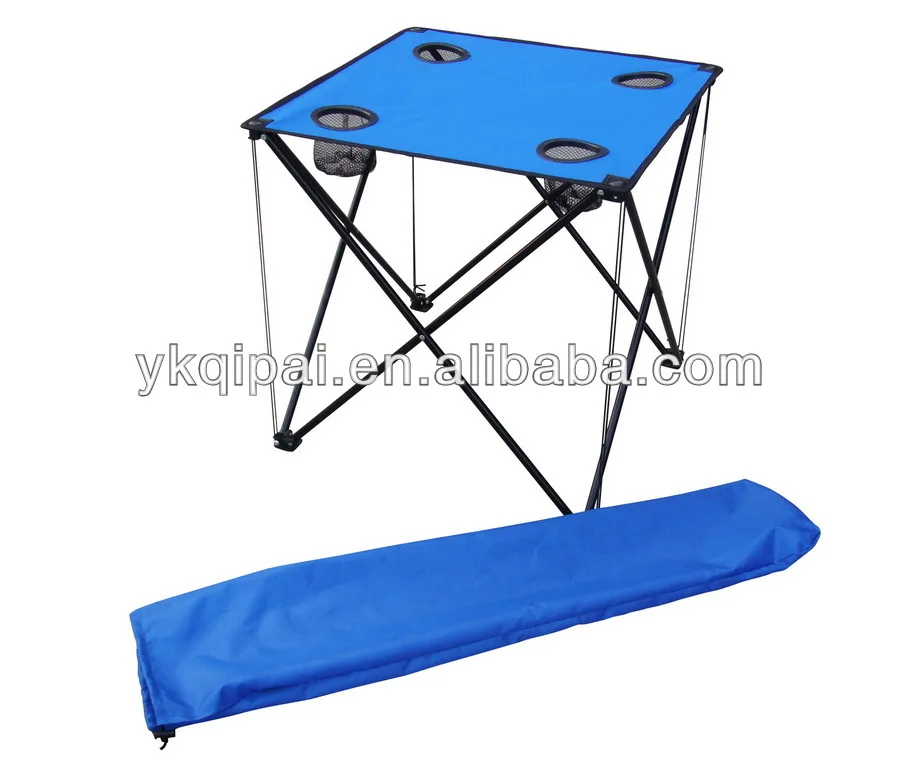 Wholesale Outdoor Picnic Table Camping Fabric Design Folding Table With Cup Holders