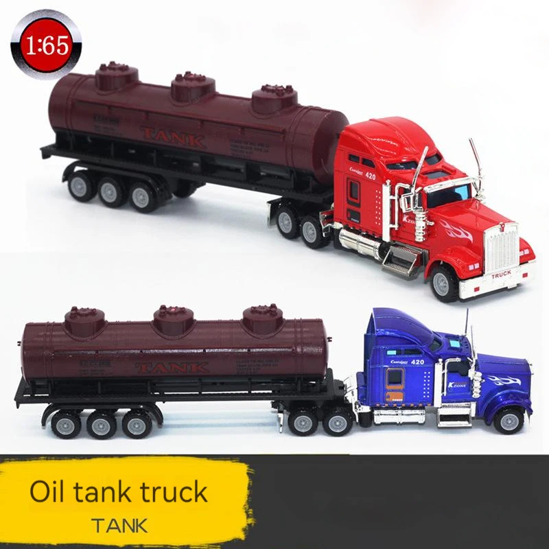 1/65 Scale 6 Packs Alloy Vehicles for Kids 3 Color Trailer Shift Gilding Container Metal Truck Model Car Diecast Toys