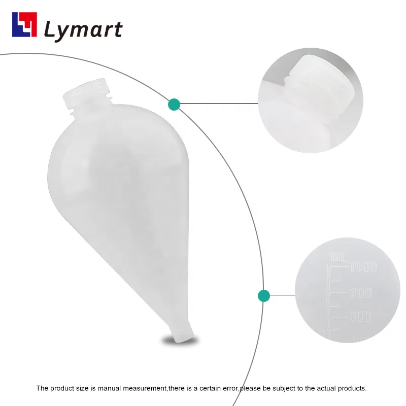 125ml 250ml 500ml 1000ml plastic separatory funnel