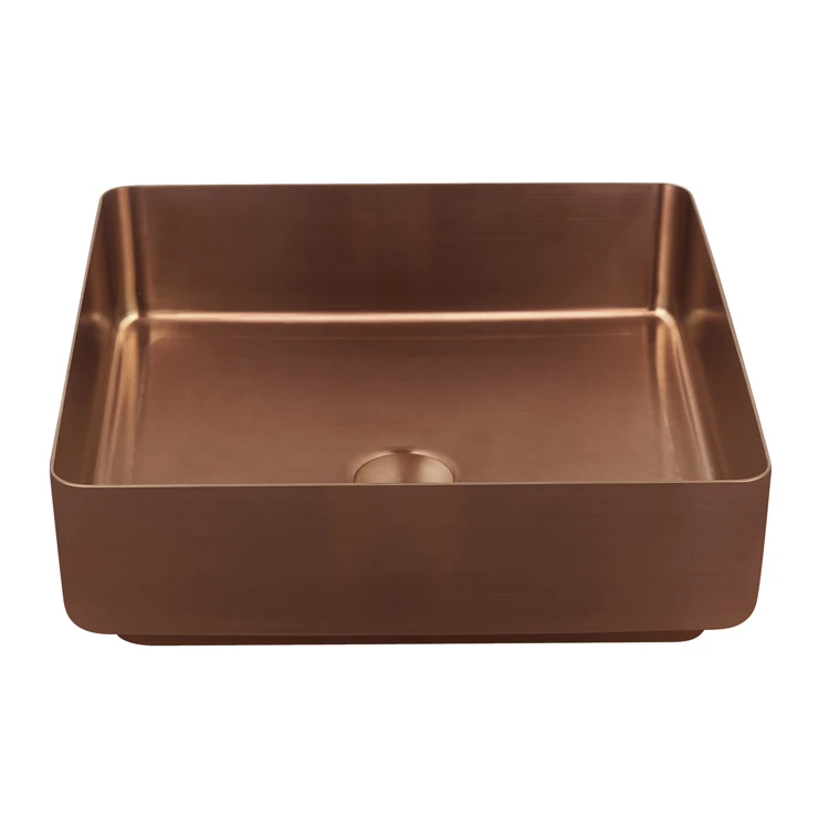 Modern rectangle  rose gold hand hair wash basin for sanitary ware bathroom vanity