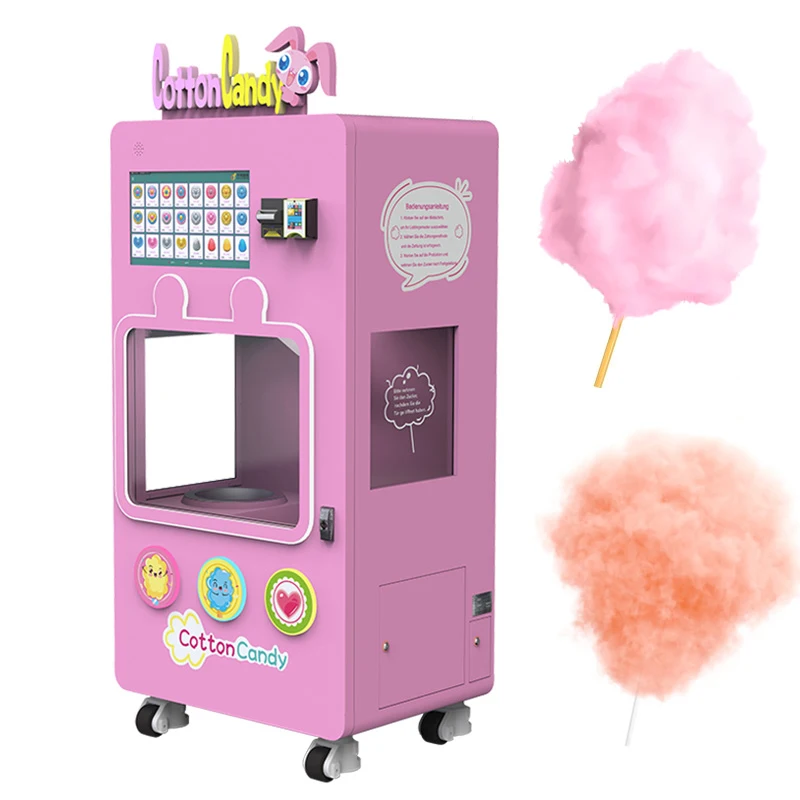Automatic electric cotton candy maker electric cotton candy machine cover cart sugar candy