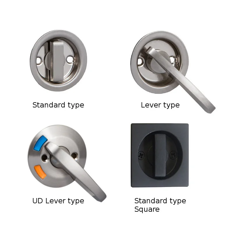 
(UD Lever with Cylinder lock) Sliding Hook Clear Cut Gold Painting handle lever hidden magnetic door magnet lock 