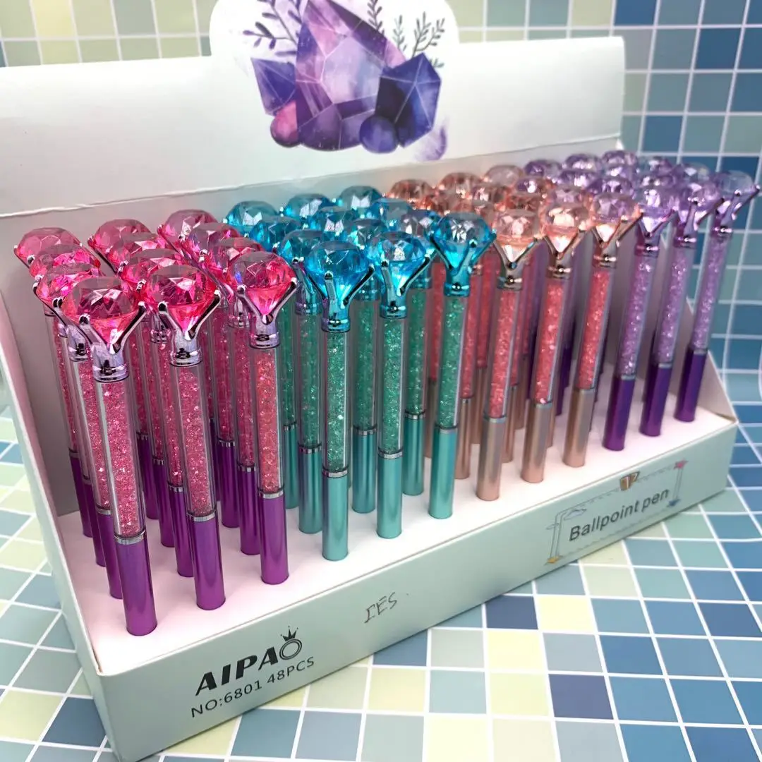 Love Diamond Revolving Ballpoint Pen Color Quicksand Broken Diamond Pen Elementary School Student Reward