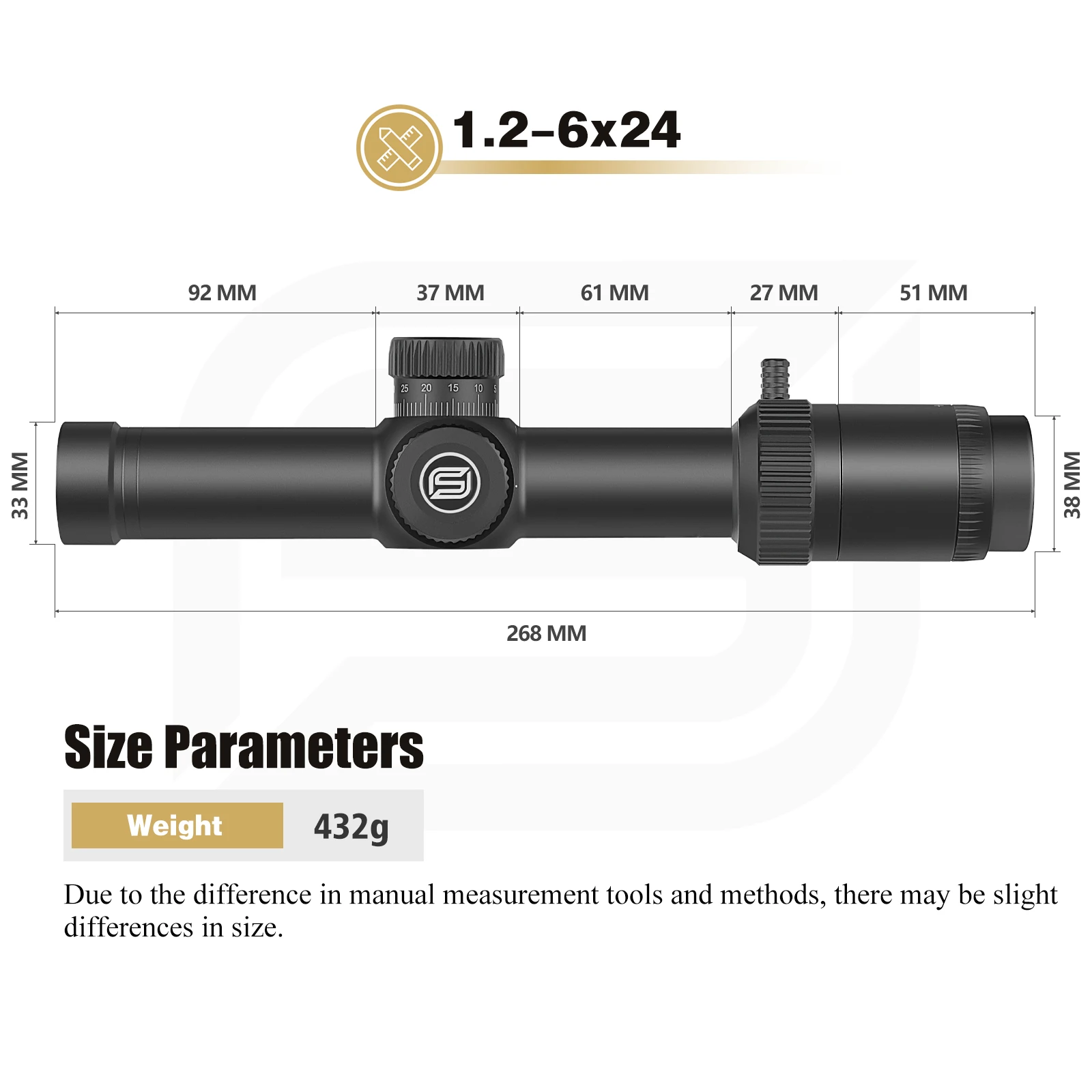 SPINA OPTCIS FMC LPVO SFP 1.2-6x24 30mm Tube Diameter Fogproof Hunting Scope