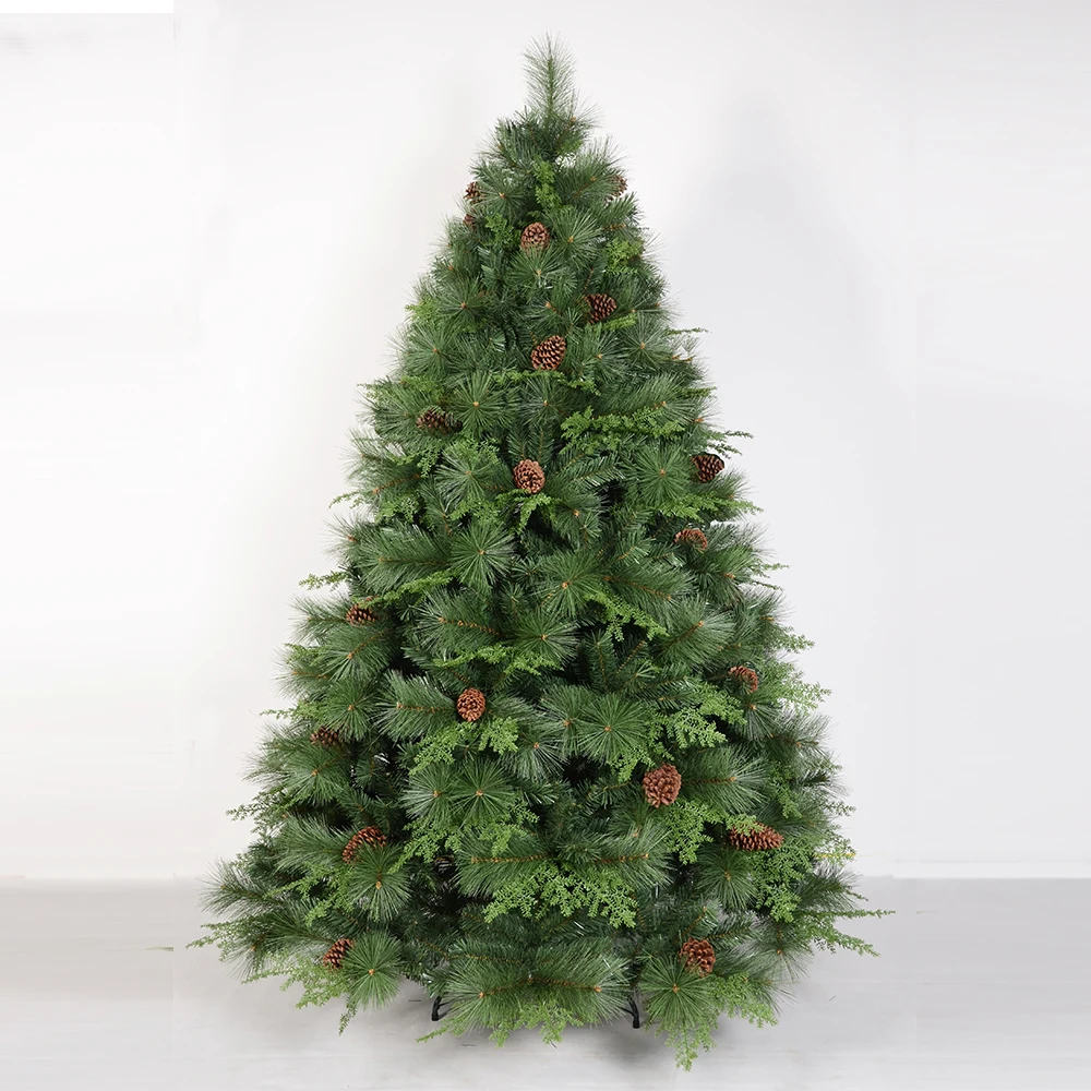 Artificial PVC branch tips, high-end spruce Christmas tree with foldable base and unlit hinges
