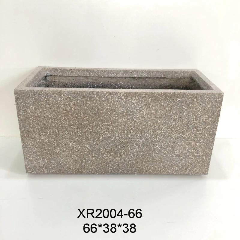 Wholesale garden rectangle cement plant pot magnesia large concrete planter box for outdoor