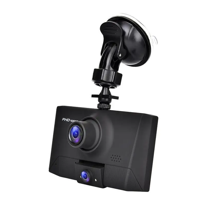 170 Degree Viewing Angle Dash Cam Car DVR Camera 4 Inches Video Recorder Dual Lens Registrar 3 in 1 HD 1080P Dashcam