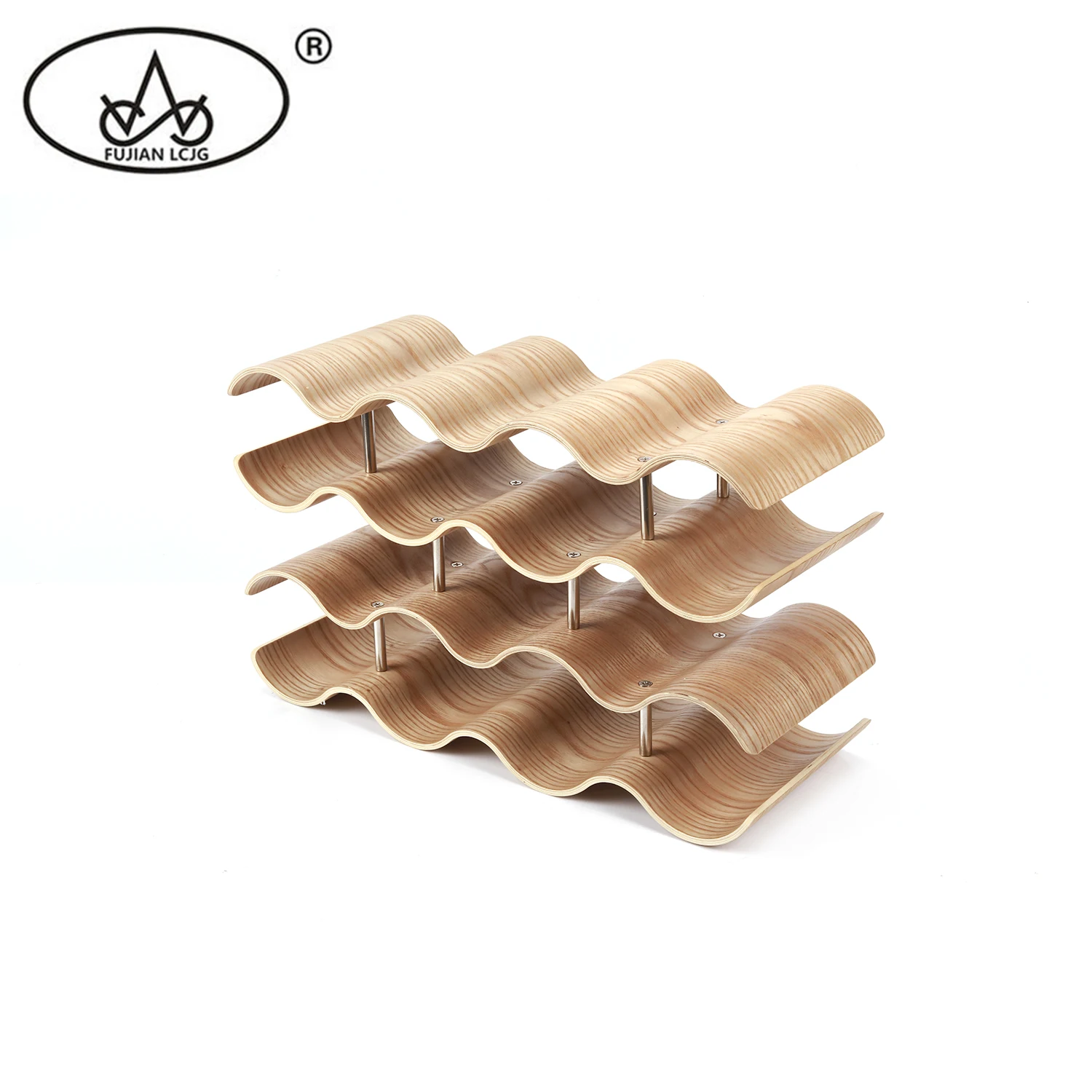 High quality willow wooden countertop wine rack designs
