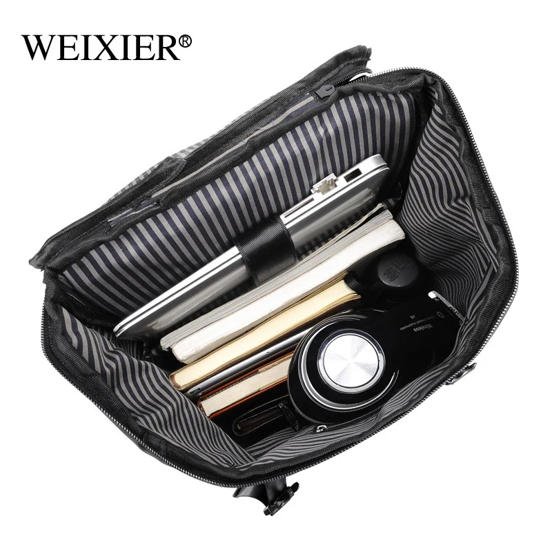 E2841 Oxford Fabric School Daily Bag Laptpp Note Book Backpack Business Travel Bag For Men Waterproof Black Double Pocket Bag