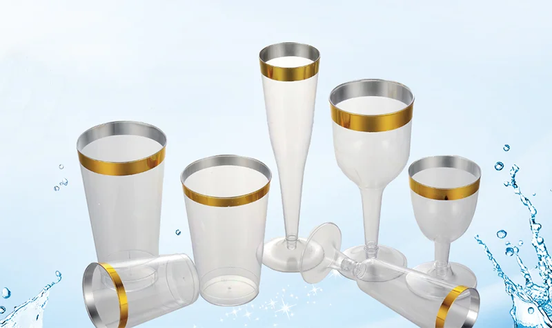 Disposable 4oz Party Cocktail Wine Cups Decor Clear Toasting Wedding Glasses Plastic Champagne Flutes Goblets