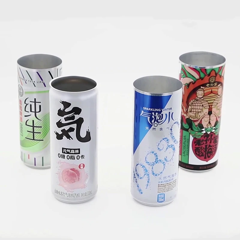 Wholesale sleek250ml Custom Tinplate  Aluminum Can Packaging Cylindrical Round Tin Box Food Metal Can