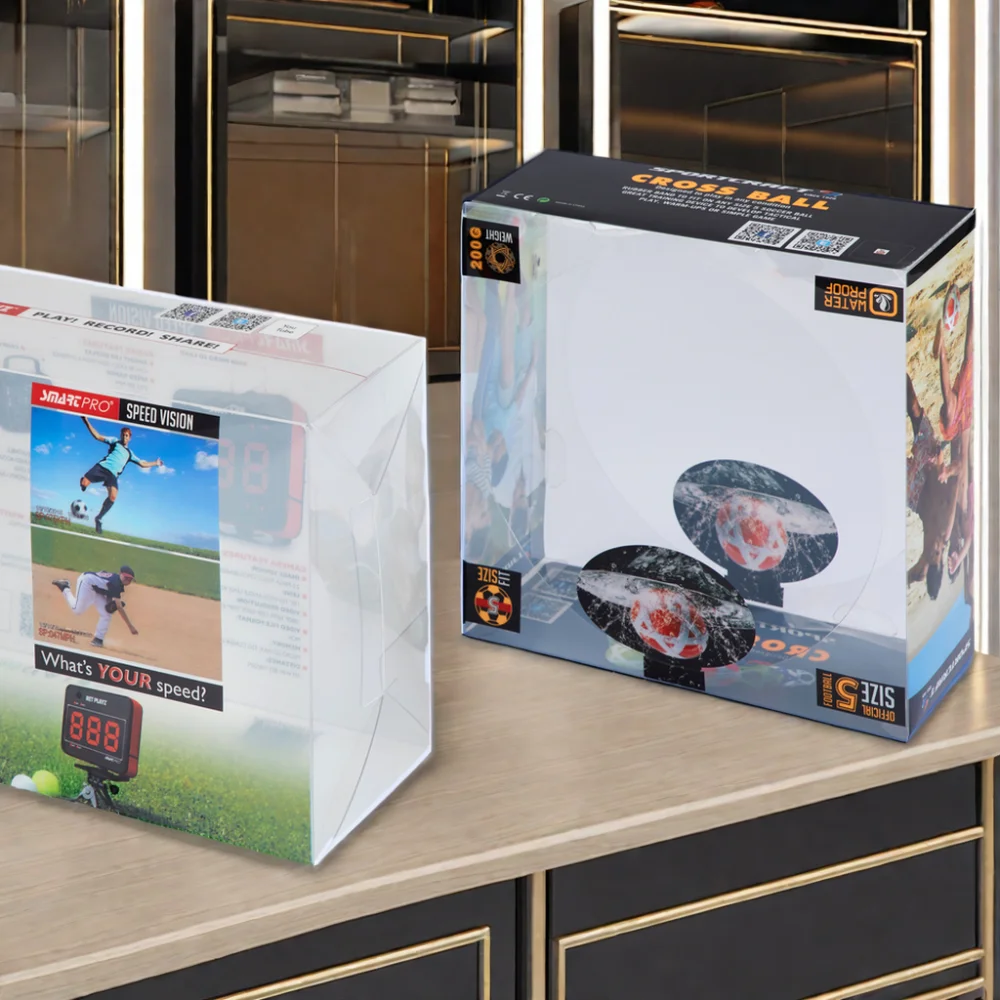 Wholesale Custom Cardboard Clear Blister Display Box Pet Plastic Retail Packaging Electronic Products Widely Embossing Stamping