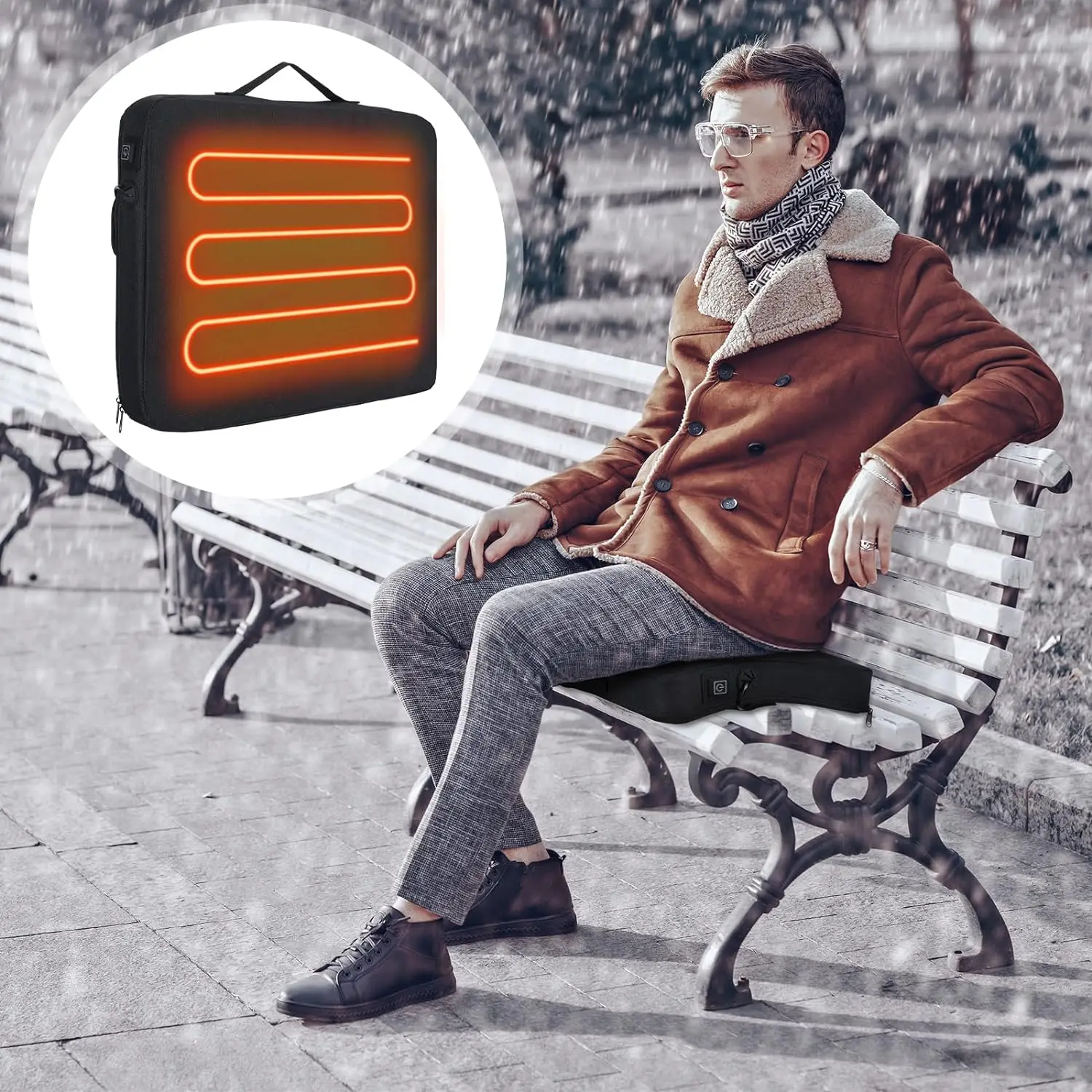 Eco-Friendly Large Heating Area Warmer Seat Cover Therapy Heating Pad 2 Pcs Portable Usb Heated Seat Cushion