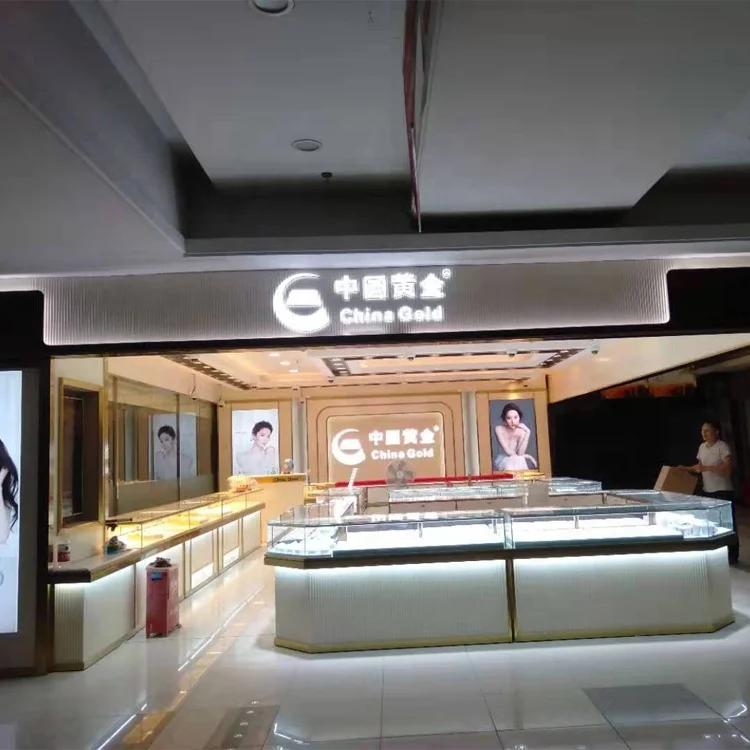 Factory custom cabinets luxury glass jewelry display showcase for jewellery shop display counters