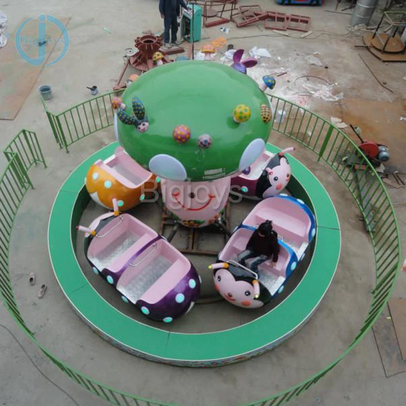 New cute shape children park rides ladybug rides amusement rotary turntable rides equipment for sale