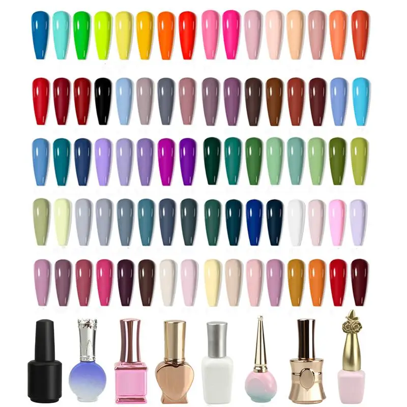 80 цветов 15 мл оптовая продажа био-Гели Soak Off Гель-лак для ногтей стекло пластиковая бутылка Всесезонная одежда для отдыха с длинными ногтями для ногтей, гель лак для ногтей