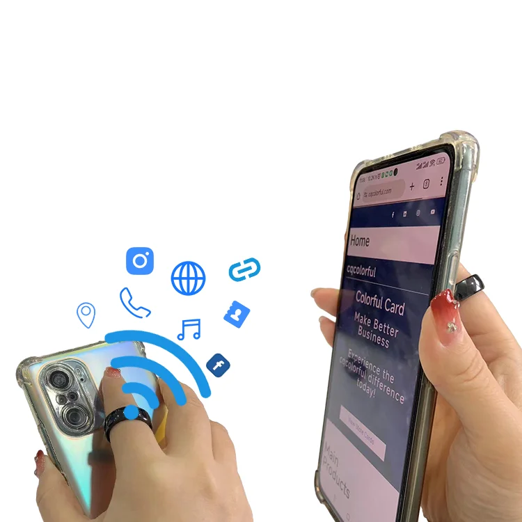 Custom 13.56mhz Programmable Ceramic NFC Smart Ring  For Android