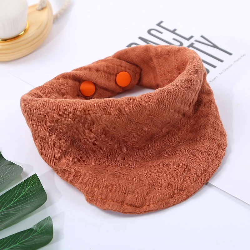 5 Color Organic Cotton Bib Amazon Hot Sale Wholesale Super Soft Muslin Bamboo Cotton Bib Triangular Bibs