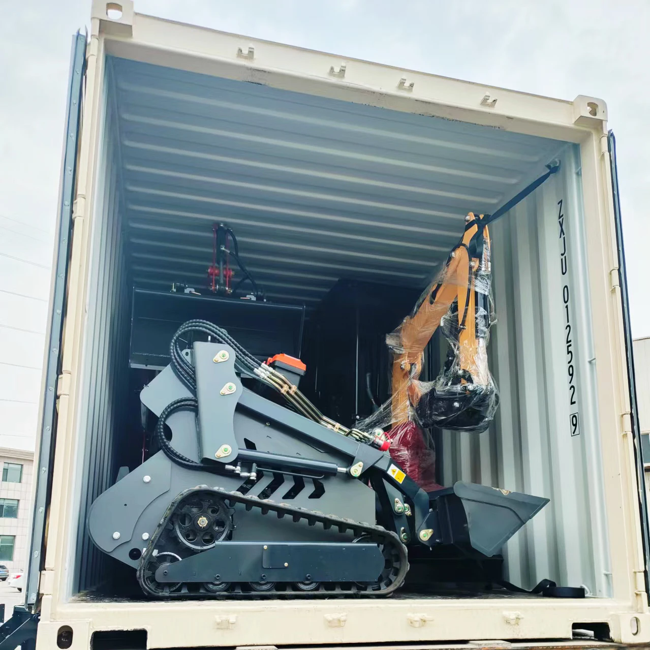 Cheap mini skid steer loader micro side loader forklift multi purpose 25hp diesel track small wheel loader export usa