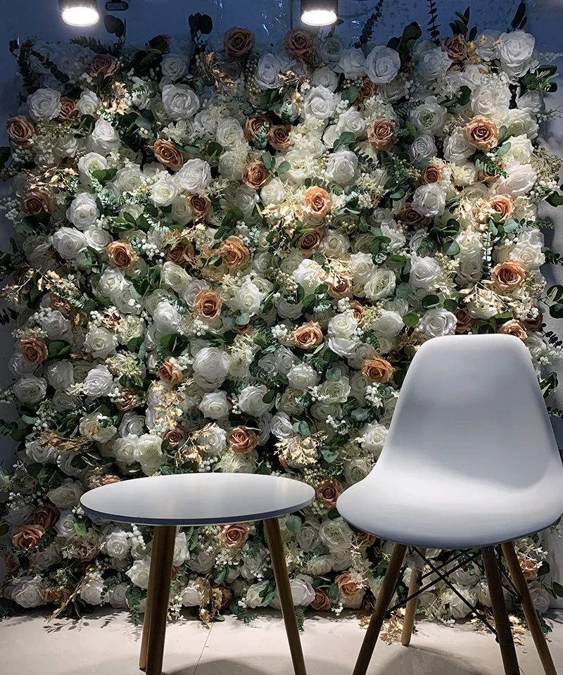 Artificial Roll Up wall flowers hanging flower wall panel backdrop wedding decor