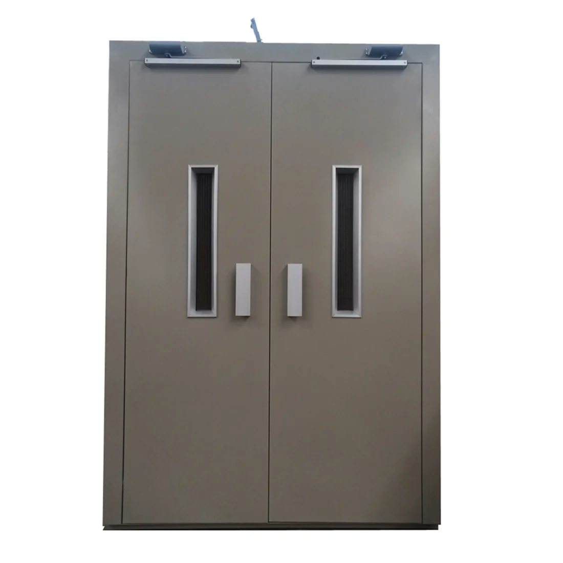 Zowee two panel Elevator Double Swing Door 700m - 1800mm Warehouse semi-autoamtic Door Lift Manual double door