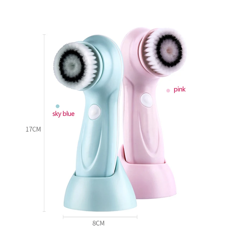 Low Price 360 Degrees Spin Brush Electric Facial Brush Cleaner 3 in 1 with Make Up Head Face Washing Brush