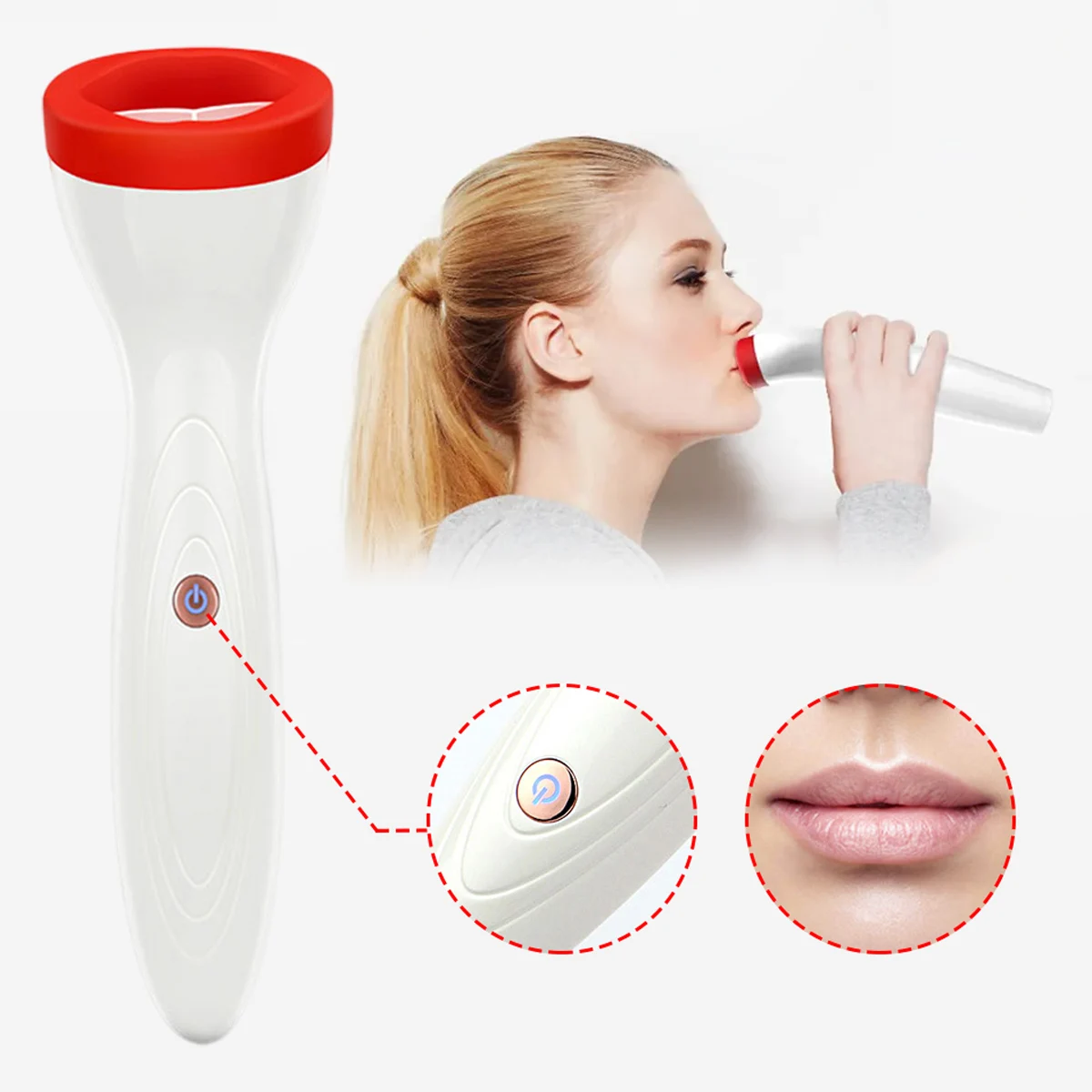 Silicone Lip Plumper Device Care Tool Sexy Bigger Lips Enlarger Pump Battery Waterproof electric lip plumper device