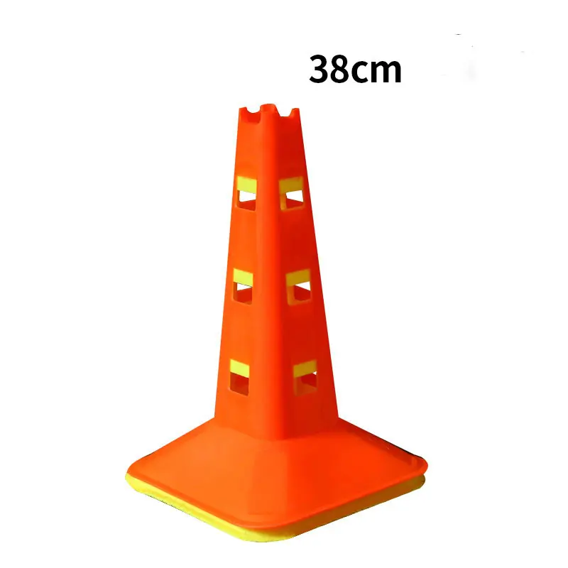 9 Inch Assorted color plastic sports cones with holes Agility cones Soccer