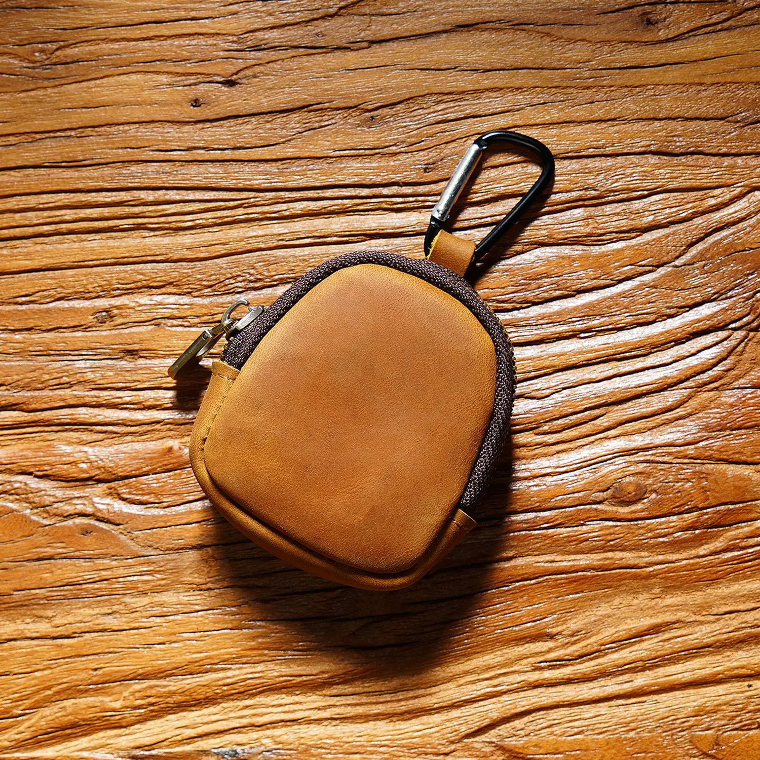 Water-Proof Genuine Leather Coin Purse Hook Style Simple Trendy Top Layer Cowhide Small Wallet Key Case Personalized Custom Logo