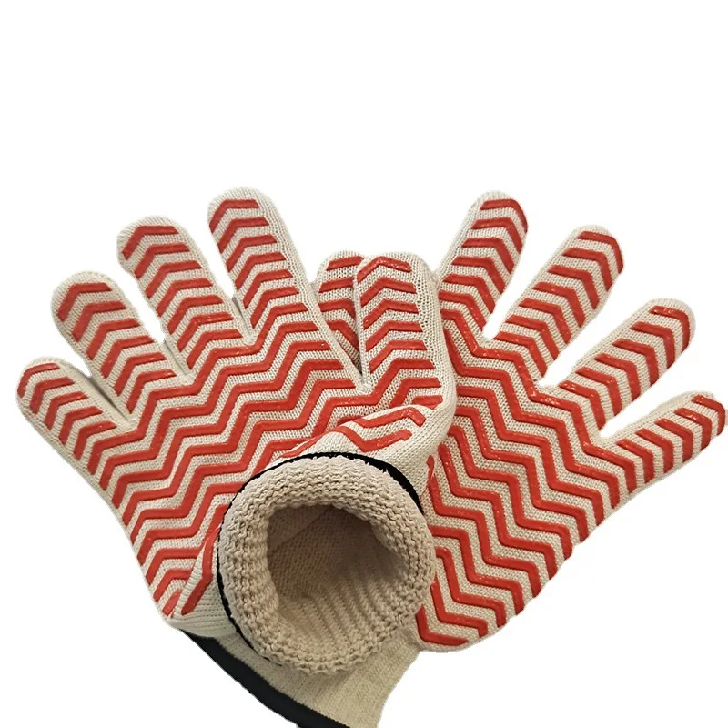 Silicone dot heat-resistant mitten Premium insulated barbecue safety mitten