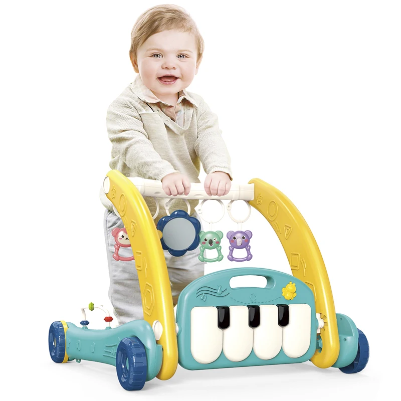 Rack and Walker Baby 2 in 1 Play Mat for Toddlers with Music Baby Walker for Learn to Walk Push/Pull Toys & Walkers