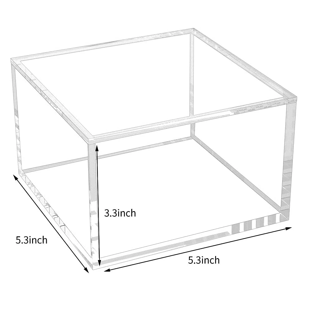 Decorative Clear Acrylic Box with Lid, Clear Box Square Stackable Mult-Purpose for Office and Home