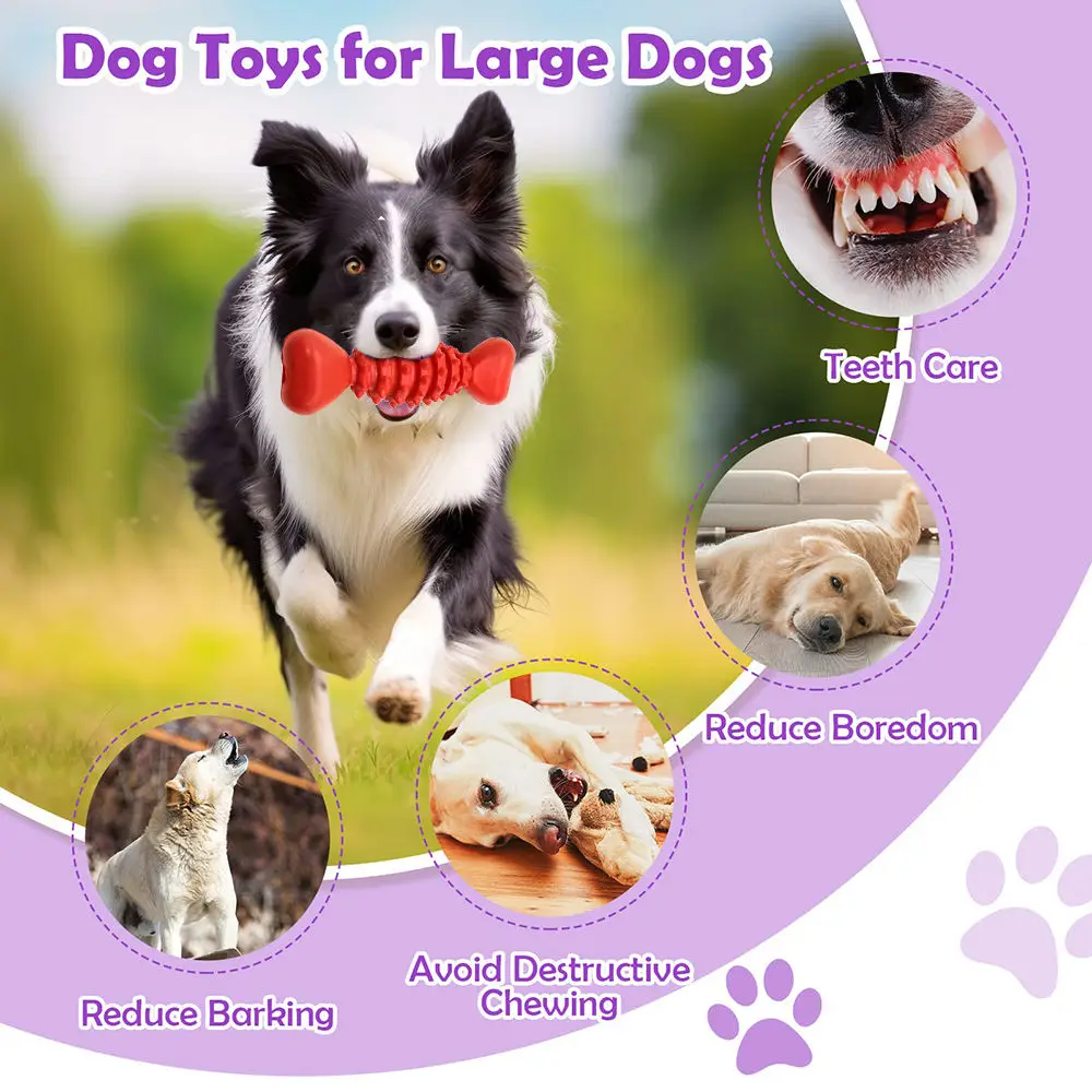 Juguetes Para Perros Экологически чистая игрушка из натурального каучука для собак красная прочная Экипировка чистки зубов резиновая косточка