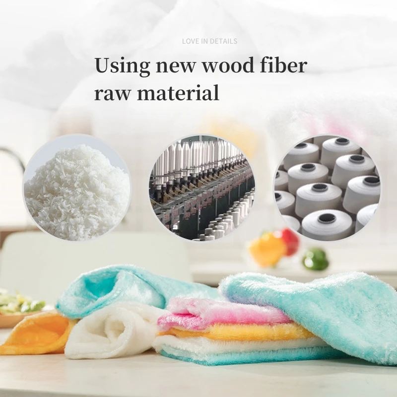 Thickness Absorption Natural Viscose Fiber Kitchen Towels Washable Cleaning Dish Cloths