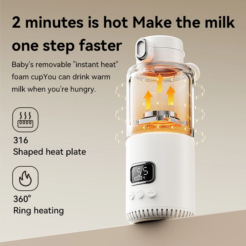 New Design Convenient Baby Bottle Warmer for Breast Milk Wireless Bottle Warmer Multifunctional Baby Water Warmer Milk Warmer