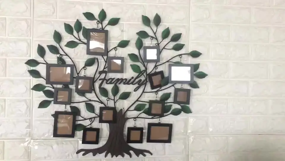 
Family Tree Photo Frame Tree Shape Metal Photo Frame for Home Decoration 
