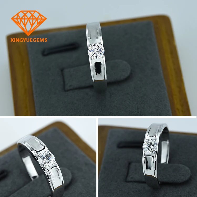 
Trendy gemstone jewelry PT950 Platinum planted 0.5 ct VVS quality moissanite rings for wedding 