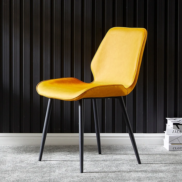 Huihong OEM cadeira W470 D440 H770mm beige nordic leather live makeup chair sillas para comedor cadeira sala jantar