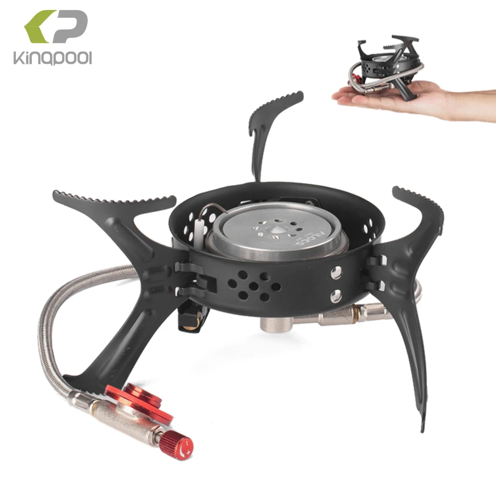 Kingpool Stainless Steel Mini Single Burner Camping Butane Gas Cooker Portable Outdoor Travel Picnic BBQ Gas Stove
