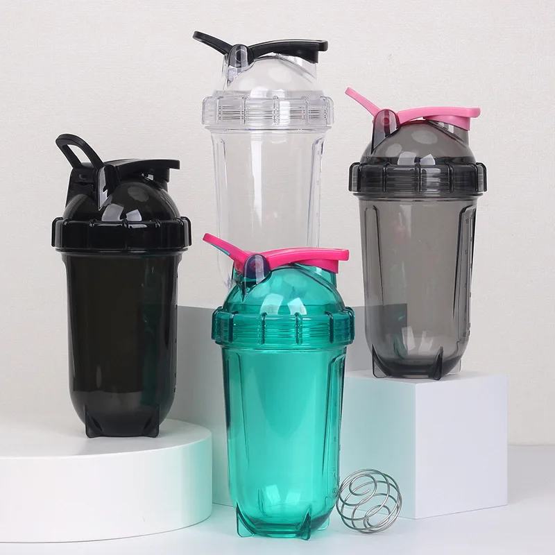 Portable Plastic Sport Protein Powder Shake Water Bottle Leak Proof Gym Shaker Cup Mixer