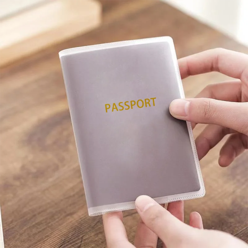 Custom passport cover frosted transparent plastic passport cover accept custom logo passport cover