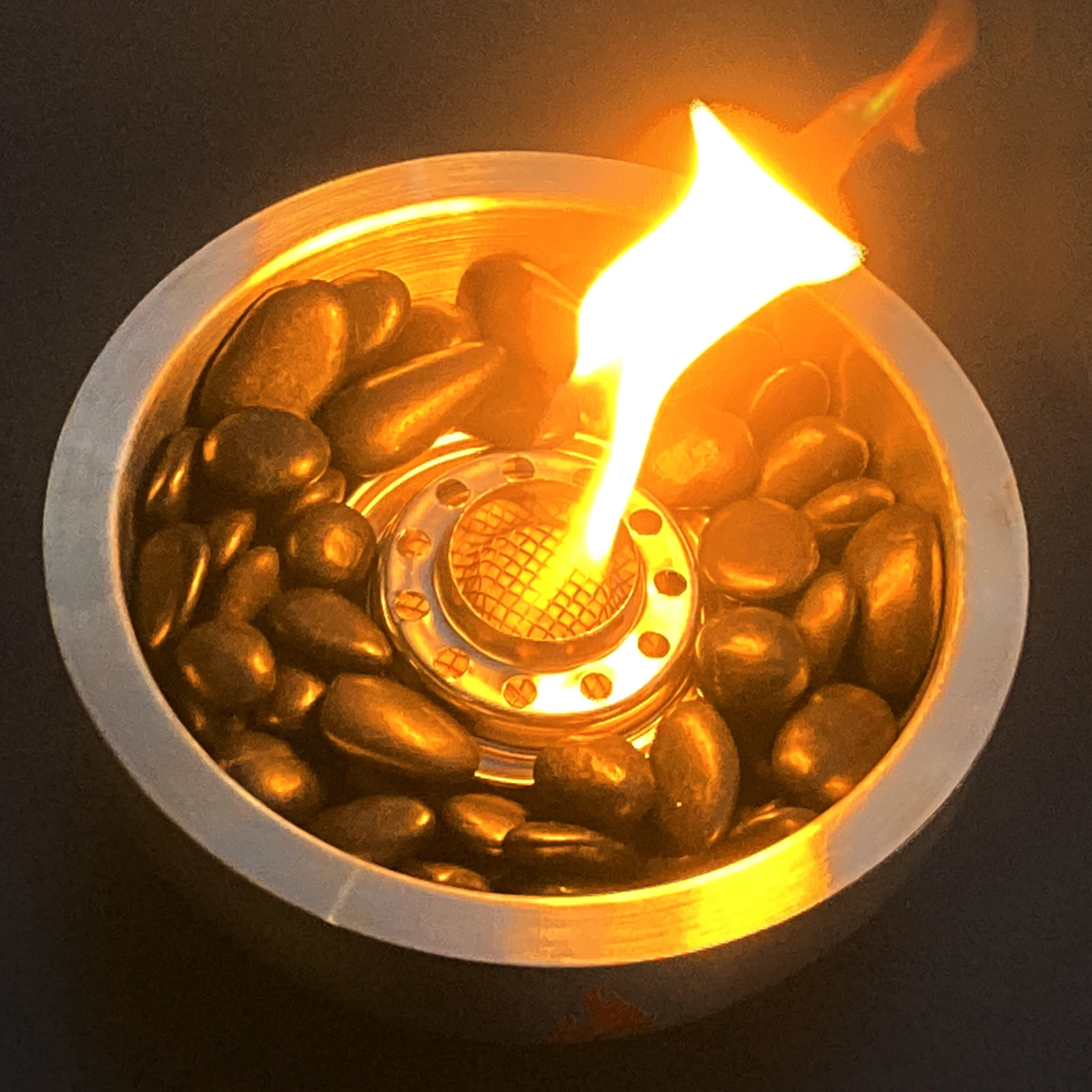 Portable tabletop fireplace, mini table top fire pit bowl, Use with Gel Fuel Cans, Bioethanol or Isopropyl Alcohol - Centerpiece